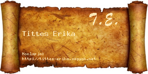 Tittes Erika névjegykártya